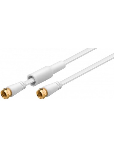 Kabel antenowy SAT płaski, koncentryczny, ekranowany, biały, złącze F, 3,5m