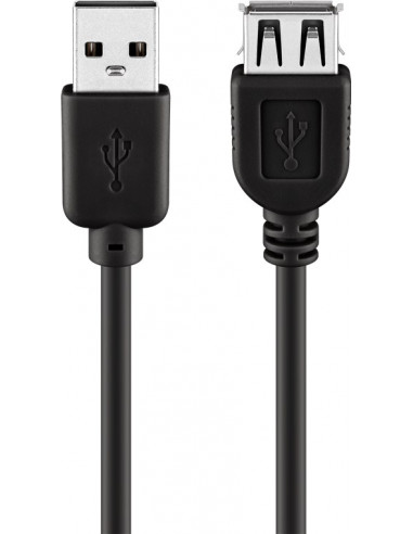 Przedłużacz USB 2.0 Hi-Speed, czarny - Długość kabla 2 m