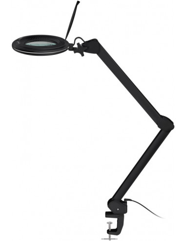 Lampa lupa LED z zaciskiem, 10 W, czarny