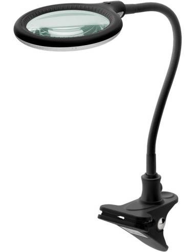 Lampa lupa LED z zaciskiem, 6 W, czarny