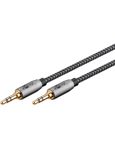 Kabel połączeniowy audio AUX, 3,5 mm stereo, 5 m, Sharkskin Grey - Długość kabla 5 m