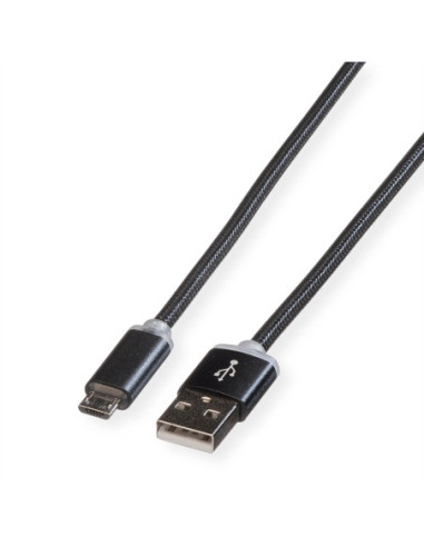 Kabel do ładowania ROLINE LED USB 2.0, A - Micro B, M/M, 1 m