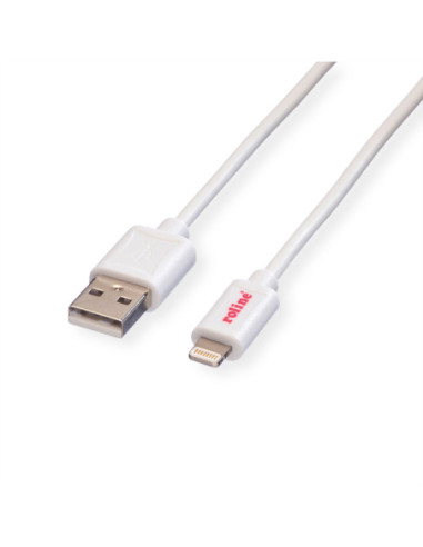 Kabel ROLINE Lightning na USB 2.0 do iPhone'a, iPoda, iPada, biały, 1,8 m