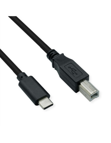 Kabel ROLINE USB2.0 typu C, C - B, M/M, czarny, 4,5 m