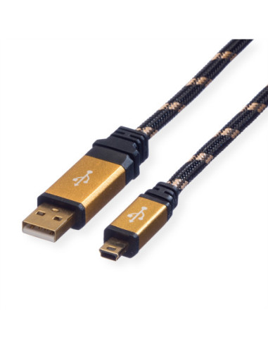 Kabel ROLINE GOLD USB 2.0, typ A - 5-pin Mini, 0,8 m