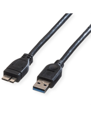 Kabel ROLINE USB 3.2 Gen 1, typ A M - Micro A M, czarny, 2 m