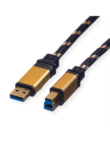 Kabel ROLINE GOLD USB 3.2 Gen 1, typ A-B, 0,8 m