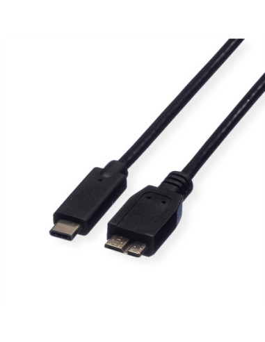 Kabel ROLINE USB 3.2 Gen 1, C - Micro B, M/M, czarny, 0,5 m