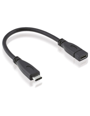 Kabel ROLINE USB 3.2 Gen 2, C-C, M/F, czarny, 0,15 m