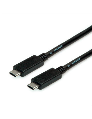 Kabel ROLINE USB 3.2 Gen 2 z funkcją PD (Power Delivery) 20V5A, Emark, C-C, M/M, czarny, 1 m