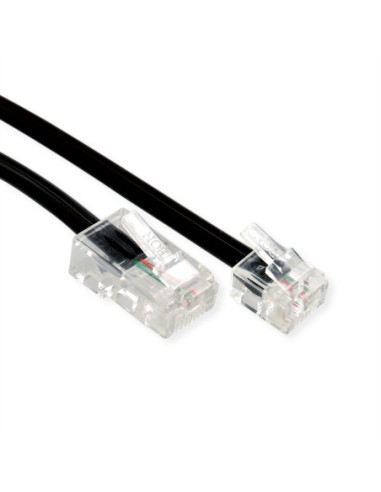 Kabel telefoniczny RJ11 (6P2C) - RJ45 (8P2C), czarny, 3 m