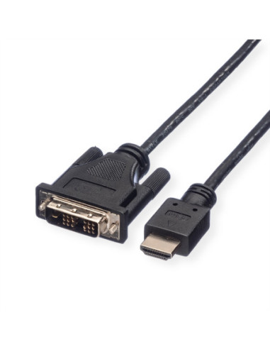 ROLINE Monitorkabel DVI (18+1) - HDMI, M/M, zwart, 10 m