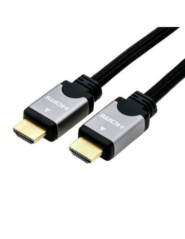 Kabel ROLINE HDMI HighSpeed z Ethernetem, M/M, czarny/srebrny, 2 m