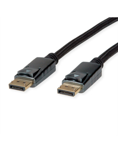 Kabel ROLINE DisplayPort, DP v1.4, M/M, czarny/srebrny, 2 m
