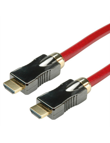 ROLINE Kabel HDMI 8K (7680 x 4320) Ultra HD z Ethernetem, M/M, czerwony, 5 m
