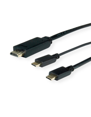 Kabel adaptera ROLINE USB typu C - HDMI + USB typu C, M/M, 1 m