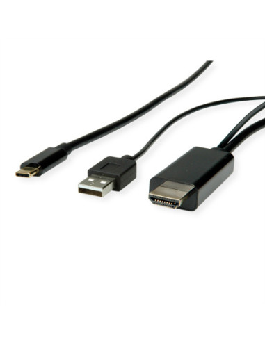 Kabel adaptera ROLINE USB typu C - HDMI + USB A, M/M, 2 m