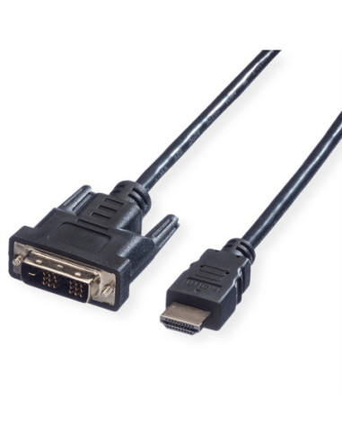 VALUE kabel do monitora DVI (18+1) / HDMI M/M, czarny, 1 m