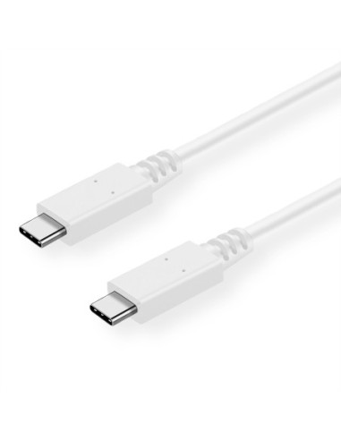 Kabel VALUE USB 3.2 Gen 2 z funkcją ładowania, C-C, M/M, biały, 1 m