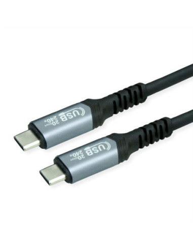 VALUE Kabel USB4 Gen3x2, C-C, M/M, 40Gbit/s, 240W, zwart, 2 m