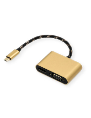 ROLINE GOLD Display Adapter USB typu C - VGA + HDMI