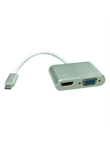ROLINE Display Adapter USB typu C - VGA + HDMI