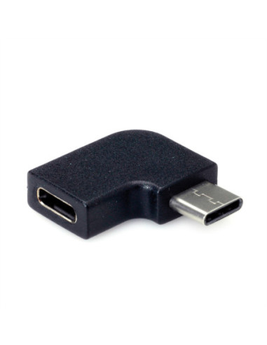 Adapter VALUE, USB 3.2 Gen 2, typ C - C, M/F, kąt 90°, czarny