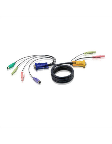 ATEN 2L-5302P Kabel KVM VGA, PS/2 i audio, czarny, 1,8 m