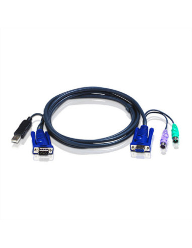 ATEN 2L-5502UP Kabel KVM USB - PS/2, czarny, 1,8 m
