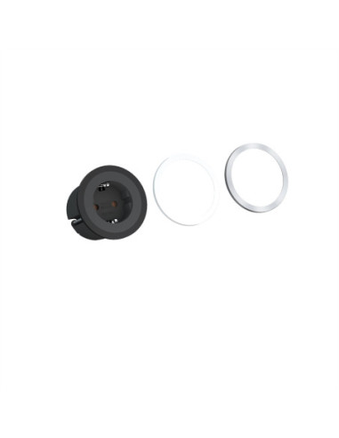 BACHMANN PIX 1x gniazdo z uziemieniem i pierścienie dekoracyjne w kolorze białym, czarnym i stali nierdzewnej, 2 m
