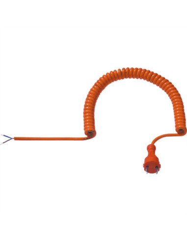 BACHMANN Kabel spiralny .H05BQ-F 2x1.00 pomarańczowy, wtyczka konturowa CEE 7/17