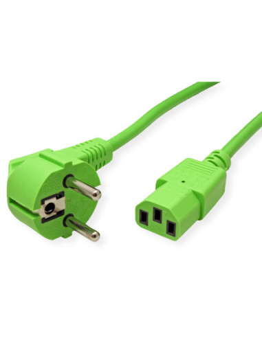 Kabel zasilający ROLINE, prosty IEC-żeński, zielony, 1,8 m