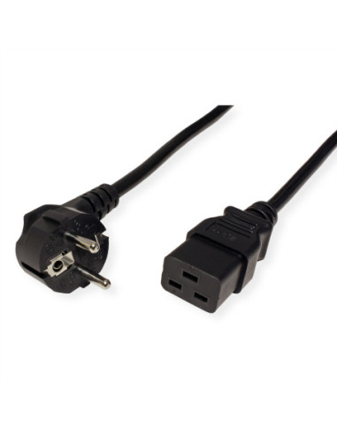 Kabel zasilający z uziemieniem ROLINE - IEC320-C19 16A, czarny, 2 m