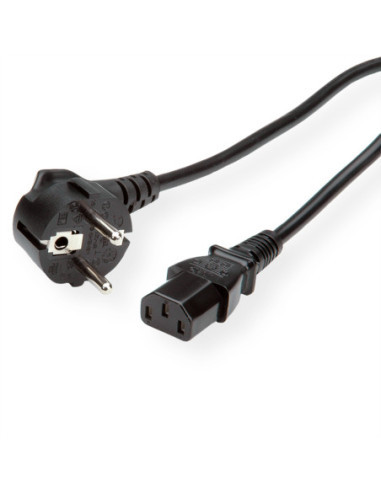 Kabel zasilający VALUE, prosty IEC-żeński, czarny, 0,6 m
