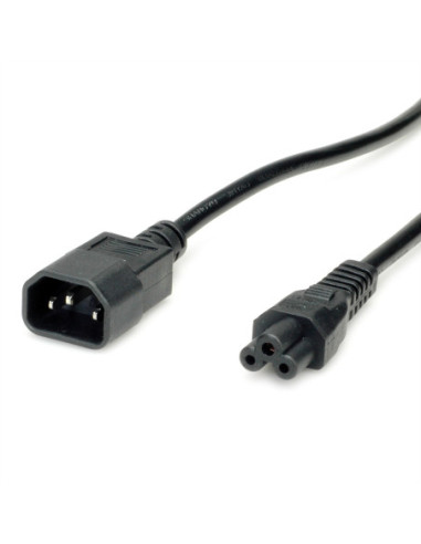 VALUE Kabel zasilający IEC320/C14 męski - C5 żeński, czarny, 1,8 m