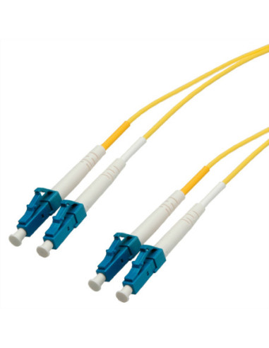 Kabel światłowodowy duplex, SingleMode E9/125µm LC/LC, żółty, 1 m