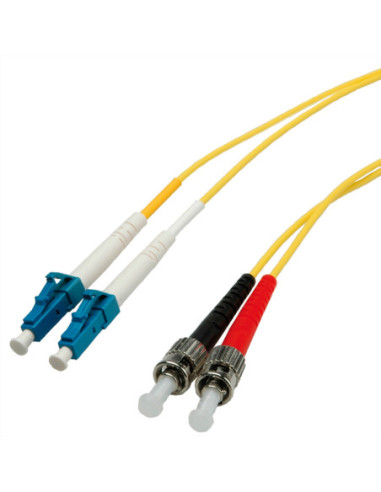Kabel światłowodowy duplex, SingleMode E9/125µm LC/ST, żółty, 1 m