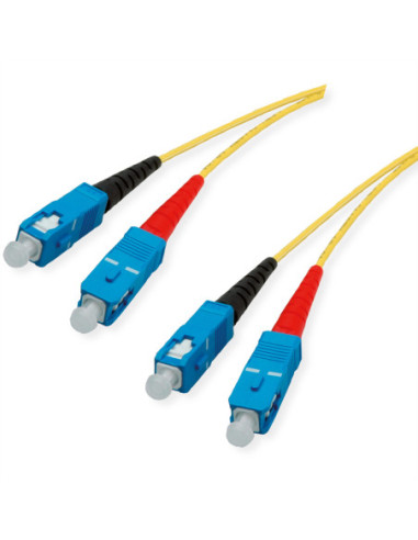 Wysokiej jakości kabel światłowodowy jednomodowy E9/125µm OS2, SC/SC, żółty, 1 m