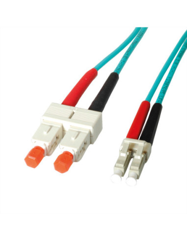 Kabel światłowodowy LEONI duplex 50/125µm OM3, Suhner LC/SC, 1 m