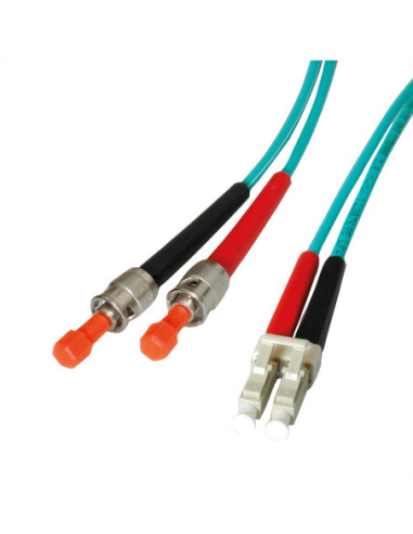 Kabel światłowodowy LEONI duplex 50/125µm OM3, Suhner LC/ST, 1 m