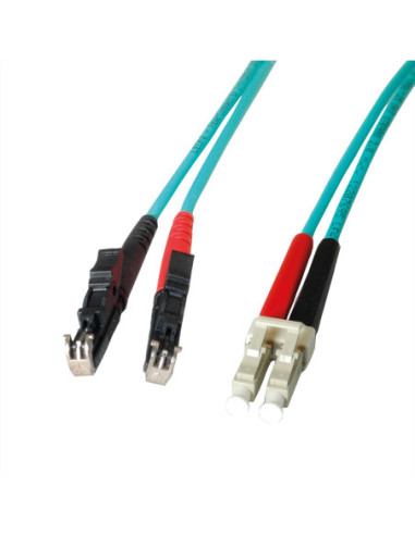 Kabel LEONI LWL-Duplex 50/125µm OM3, R&M E2000/Suhner LC, 1 m