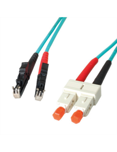 Kabel światłowodowy LEONI duplex 50/125µm OM3, R&M E2000 / Suhner SC, 1 m