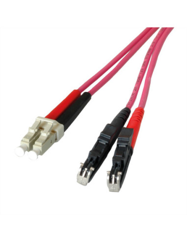 Kabel światłowodowy LEONI duplex 50/125µm OM4, R&M E2000 / Suhner LC, 1 m