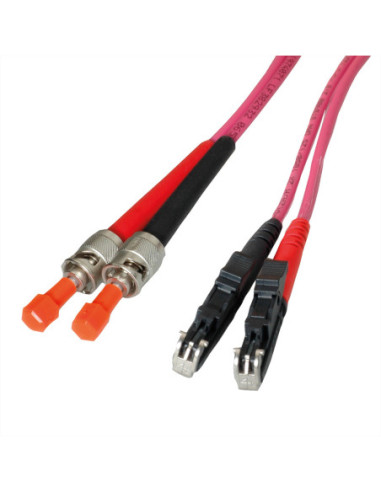 Kabel światłowodowy LEONI duplex 50/125µm OM4, R&M E2000 / Suhner ST, 1 m