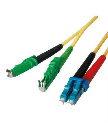 Kabel światłowodowy LEONI duplex 9/125µm, R&M E2000 / Suhner LC, 1m