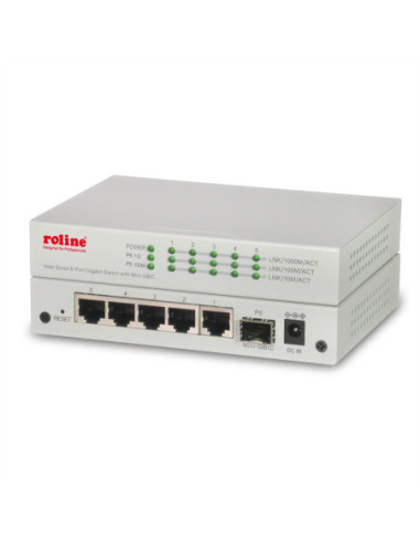 ROLINE Gigabit Ethernet Switch 6 portów (5x 10/100/1000 + 1x SFP)