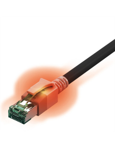 Kabel saCon S/FTP kat. 6A (klasa EA), LSOH, czarny, 0,5 m