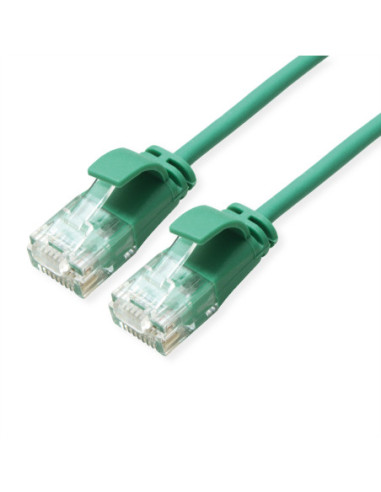 ROLINE UTP kabel krosowy do centrów danych kat. 6A (klasa EA), LSOH, bardzo cienki, zielony, 0,5 m