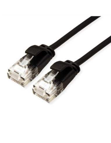 ROLINE UTP Data Center Patch Cord Cat.6A (Class EA), LSOH, bardzo cienki, czarny, 0,5 m