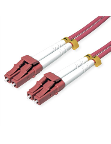 ROLINE kabel światłowodowy 50/125µm OM4, LC/LC, w oplocie stalowym, LSOH, fioletowy, 1m